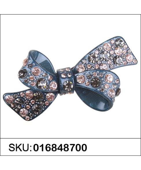 Crystal Acetate Bow Pinch Clip