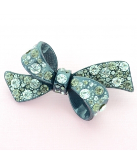 Crystal Acetate Bow Pinch Clip