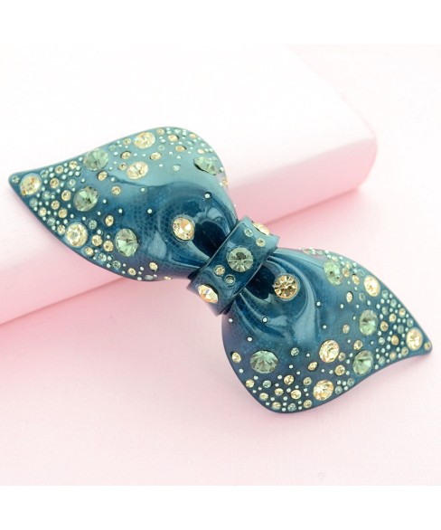 Crystal Acetate Bow Barrette