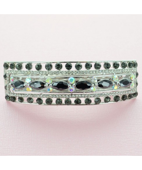 Cubiczirconia Rectangle Double Clip Barrette