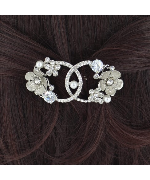 Cubiczirconia & Relief Flower Barrette