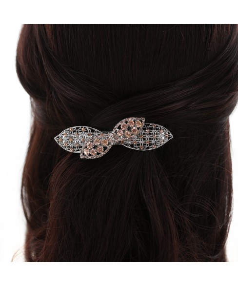 Crystal Rhinestone Bow Barrette/Hair Clip