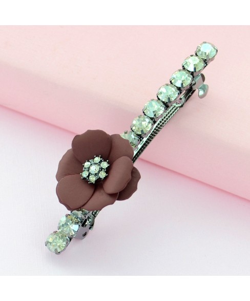 Sparkling Crystal Flower Barrette