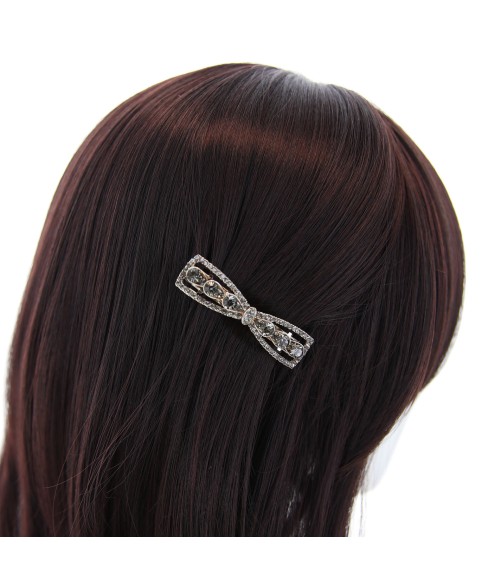 Rhinestone Bow Barrette (Clip France )