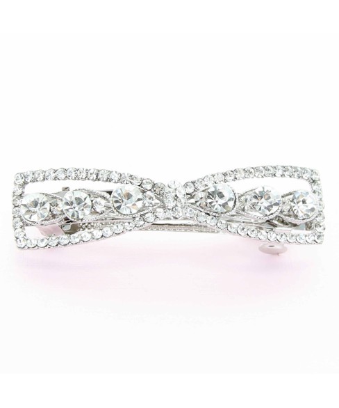 Rhinestone Bow Barrette (Clip France )