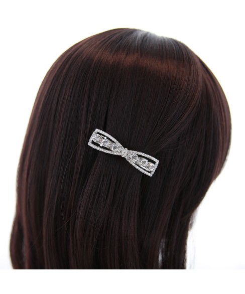 Rhinestone Bow Barrette (Clip France )