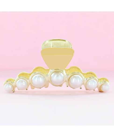 Large Big Strong Sturdy Metal Pearl Hair Claw Clip