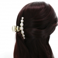 Large Big Strong Sturdy Metal Pearl Hair Claw Clip