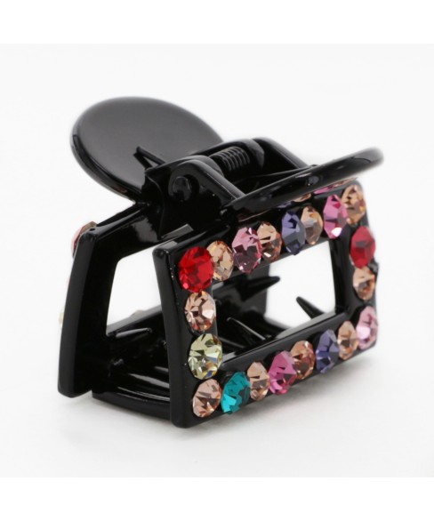 Crystal Rhinestone Rectangle Cutout Claw Clip