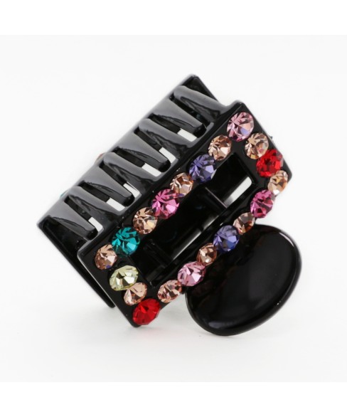 Crystal Rhinestone Rectangle Cutout Claw Clip