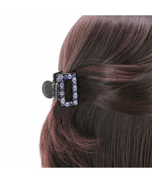 Crystal Rhinestone Rectangle Cutout Claw Clip