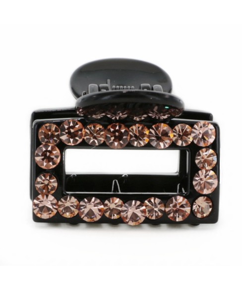 Crystal Rhinestone Rectangle Cutout Claw Clip