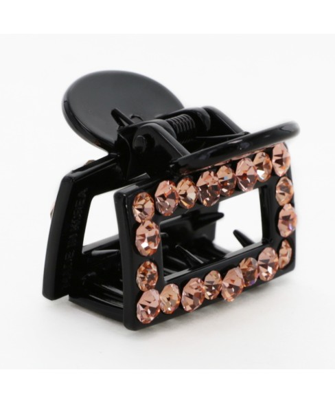 Crystal Rhinestone Rectangle Cutout Claw Clip