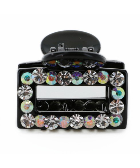 Crystal Rhinestone Rectangle Cutout Claw Clip