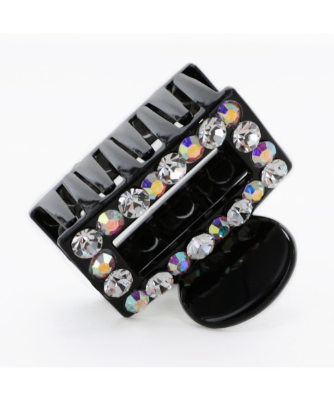 Crystal Rhinestone Rectangle Cutout Claw Clip