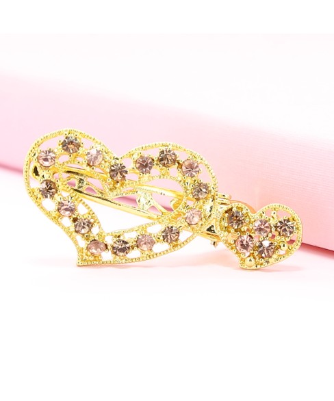 Rhinestone Alligator Heart Hair Clips