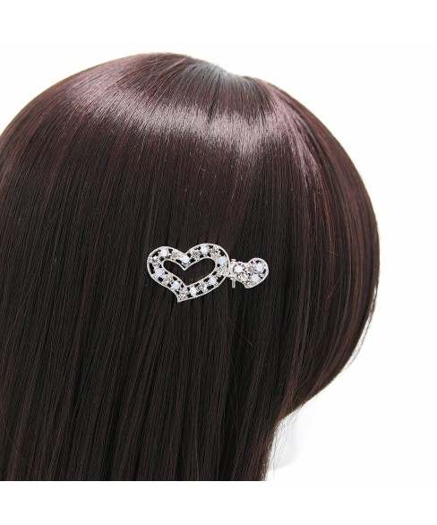 Rhinestone Alligator Heart Hair Clips