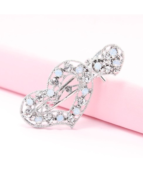 Rhinestone Alligator Heart Hair Clips