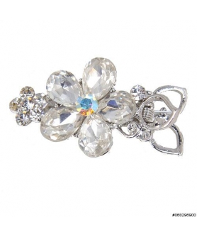 Spring Inspired Crystal Flower Mini Pinch Clip