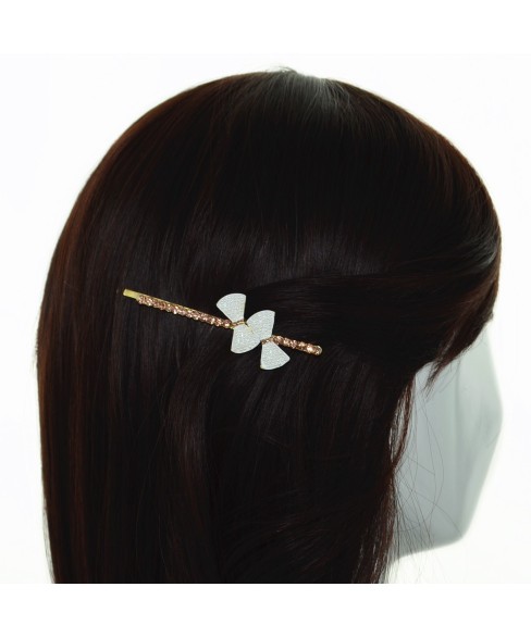 Elegant Faux Pearl Bow & Crystal Bobby Pin