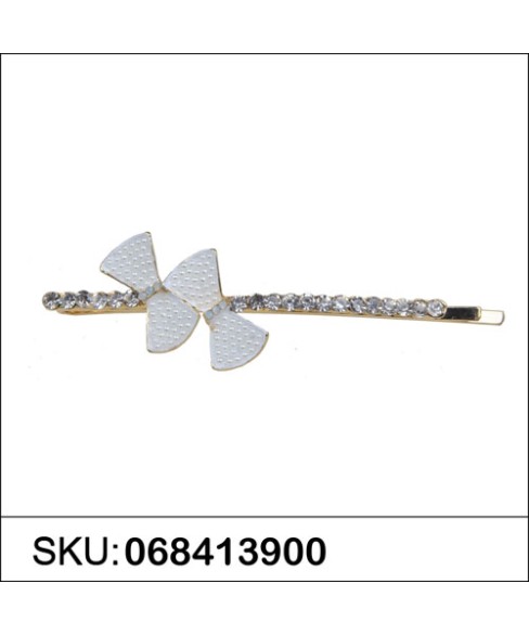 Elegant Faux Pearl Bow & Crystal Bobby Pin