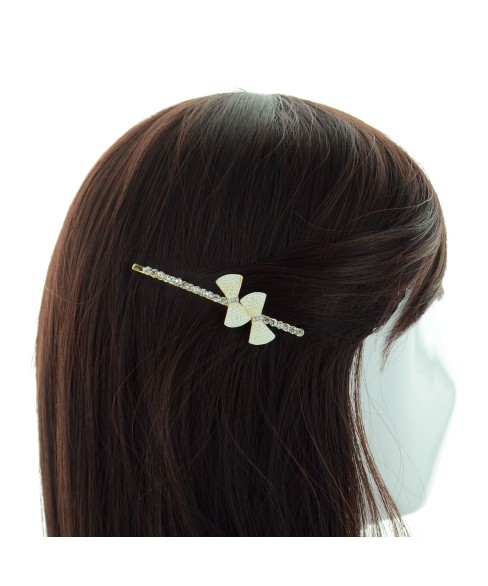 Elegant Faux Pearl Bow & Crystal Bobby Pin