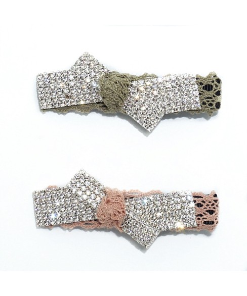 Crystal & Lace Alligator Clip