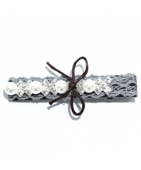 Crystal Faux Pearl Lace Alligator Clip