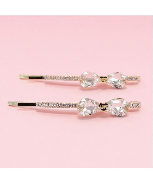 Crystal Bow Bobby Pin (2-Pack)