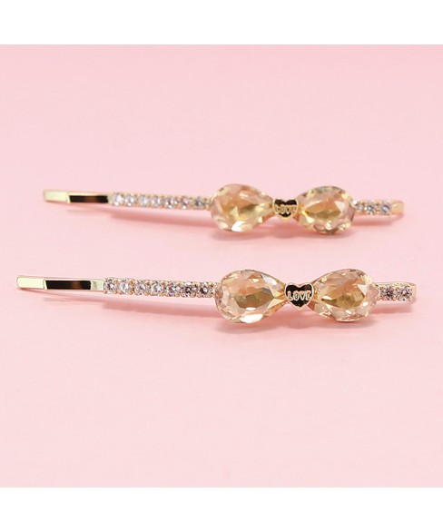 Crystal Bow Bobby Pin (2-Pack)