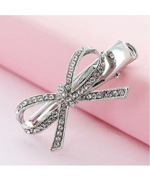 Crystal Rhinestone  Bow Pinch Cilp