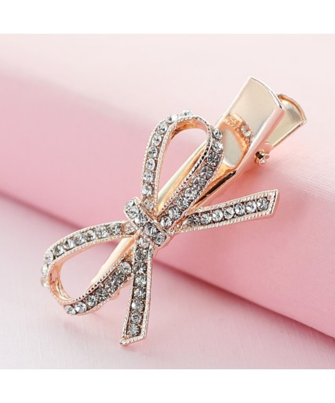 Crystal Rhinestone  Bow Pinch Cilp