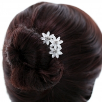 Bride Rhinestone Flowers Hair Pin