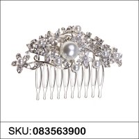 Stunning Cubiczirconia & Faux Pearl Haircomb