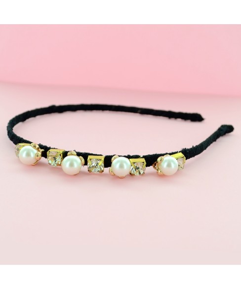 Crystal & Faux Pearl Headband