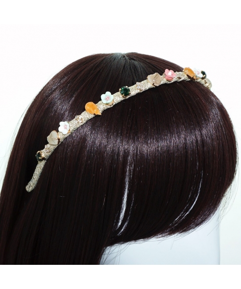 Romantic Roses, Gemstone, Crystal Emboss Headband