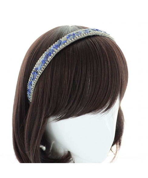 Semiprecious Stone Beaded & Crystal Headband