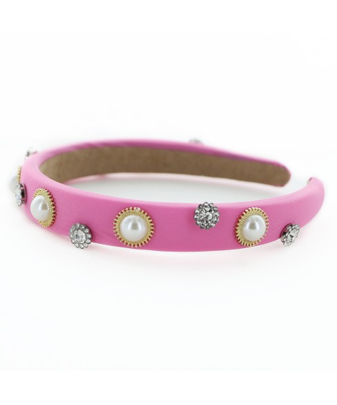 Fashion Rhinestone&Pearl Padded Headband