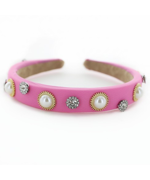 Fashion Rhinestone&Pearl Padded Headband