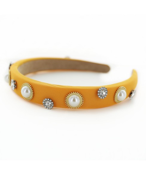 Fashion Rhinestone&Pearl Padded Headband