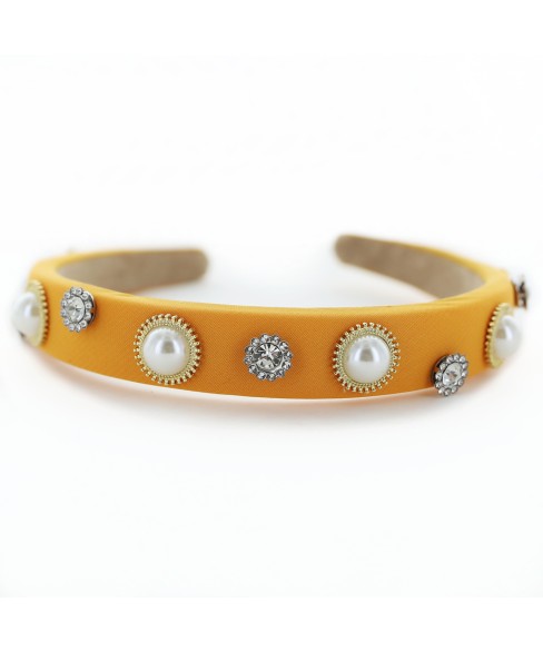 Fashion Rhinestone&Pearl Padded Headband