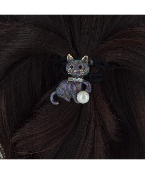Handcrafte Enamel Kitten Ponytail Holder