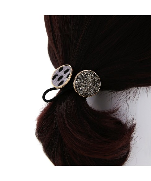 Crystal & Animal Print Ponytail Holder