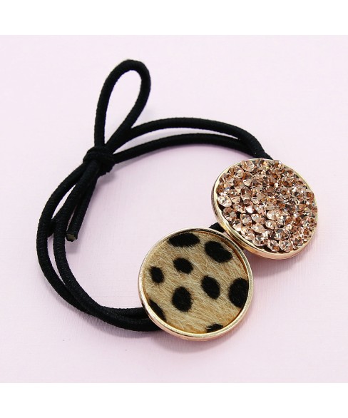 Crystal & Animal Print Ponytail Holder