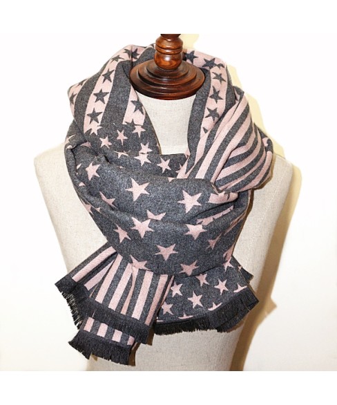 Reversible Stripe & Star Scarf