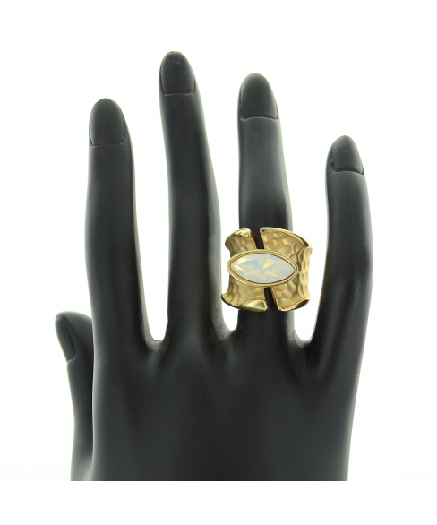 Matte Gold Tone Modern Art Ring
