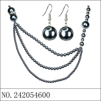 Necklace& Earr Set Gray