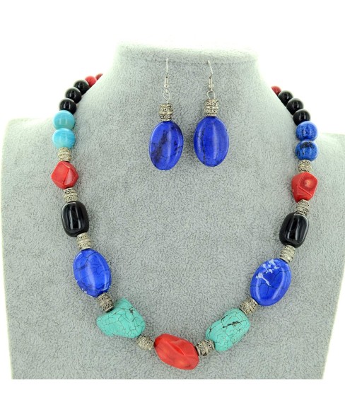 Mix Quartz Stones Necklace Set