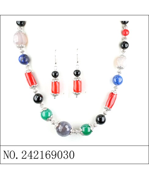 Mix Quartz Stones Necklace Set