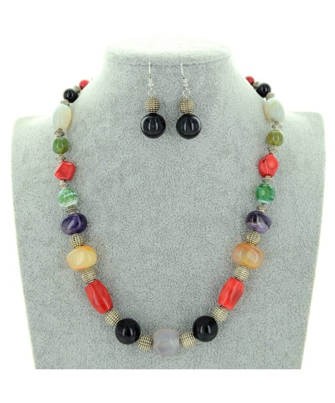 Mix Quartz Stones Necklace Set